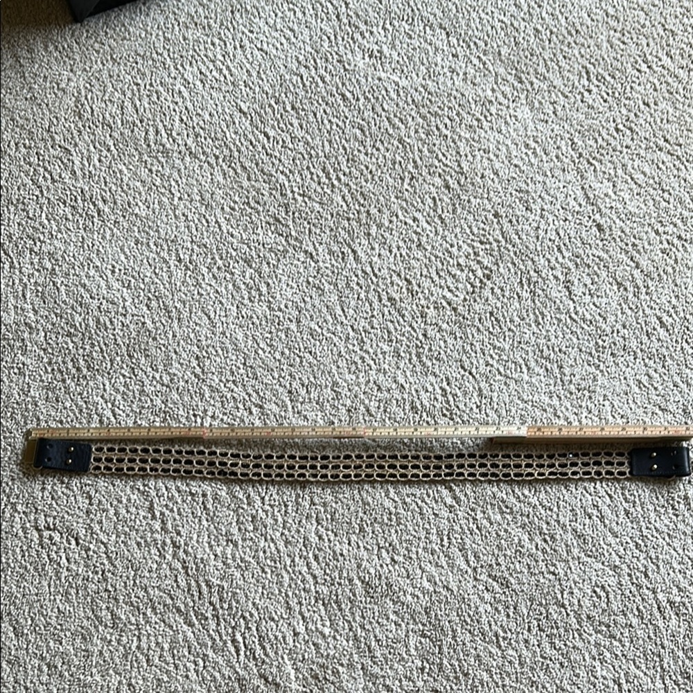 J Crew Jute & Leather Belt Sequin Accents Brass Hardware - Size MEDIUM - Picture 9 of 12